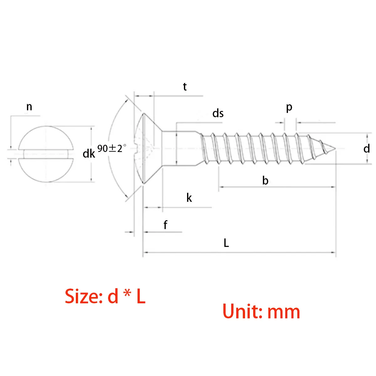 الصلبة النحاس DIN95 شبه غرق الأخدود جولة رئيس الذاتي التنصت المسمار M2 M2.5 M3 M4 M4.5 M5