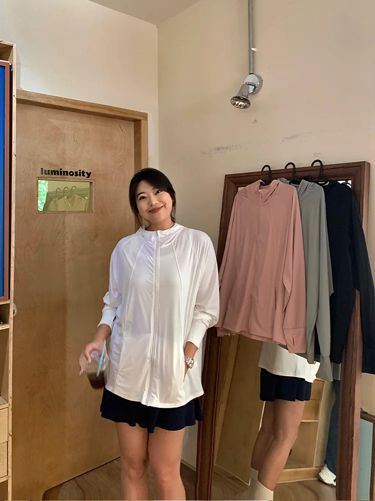 lin-da-hui-women's-slim-fit-summer-thin-zipper-hooded-sun-protection-jacket-breathable-casual-fashion-plus-size-outerwear