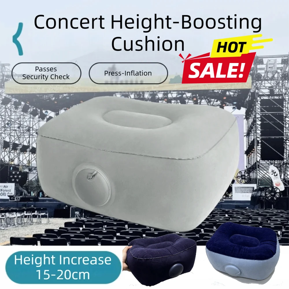 Press-to-Inflate Inflatable Booster Seat Foldable Waterproof Air Seat Cushion Muscle Relief Breathable Travel Press Leg Stool