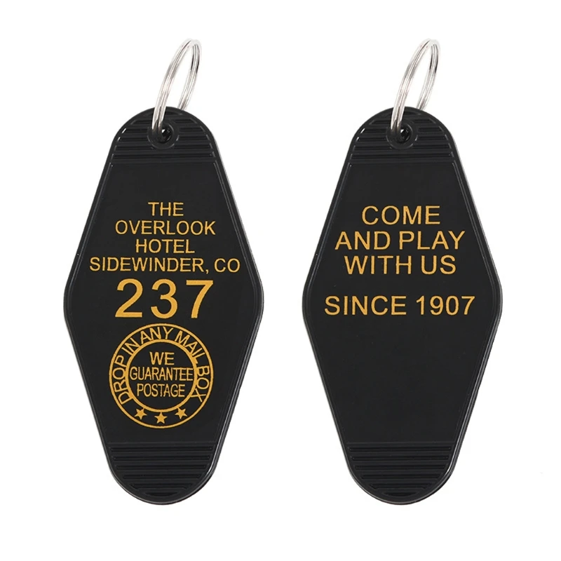 Hotel Motel Keychain Car Keyring Hotel Room 237 for Key Tag Simple Keyfob Decora