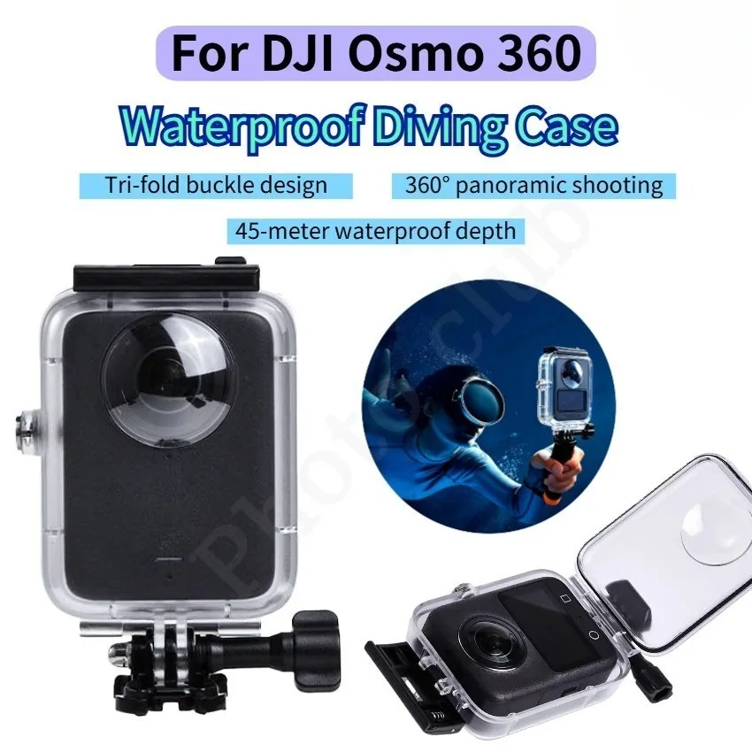 

45m Depth Waterproof Camera Case for Dji Osmo 360 Underwater Housings Shell Protective Cover Box for dji 360 Camera Diving Case