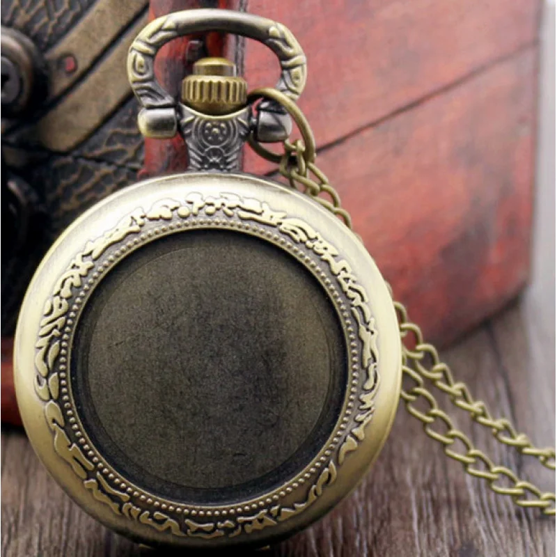 Foreign Trade Medium Texture Retro Pocket Watch Fashion Ornament AccessoriesDIYHeader Pocket Watch Wholesale Can Be AddedLOGO