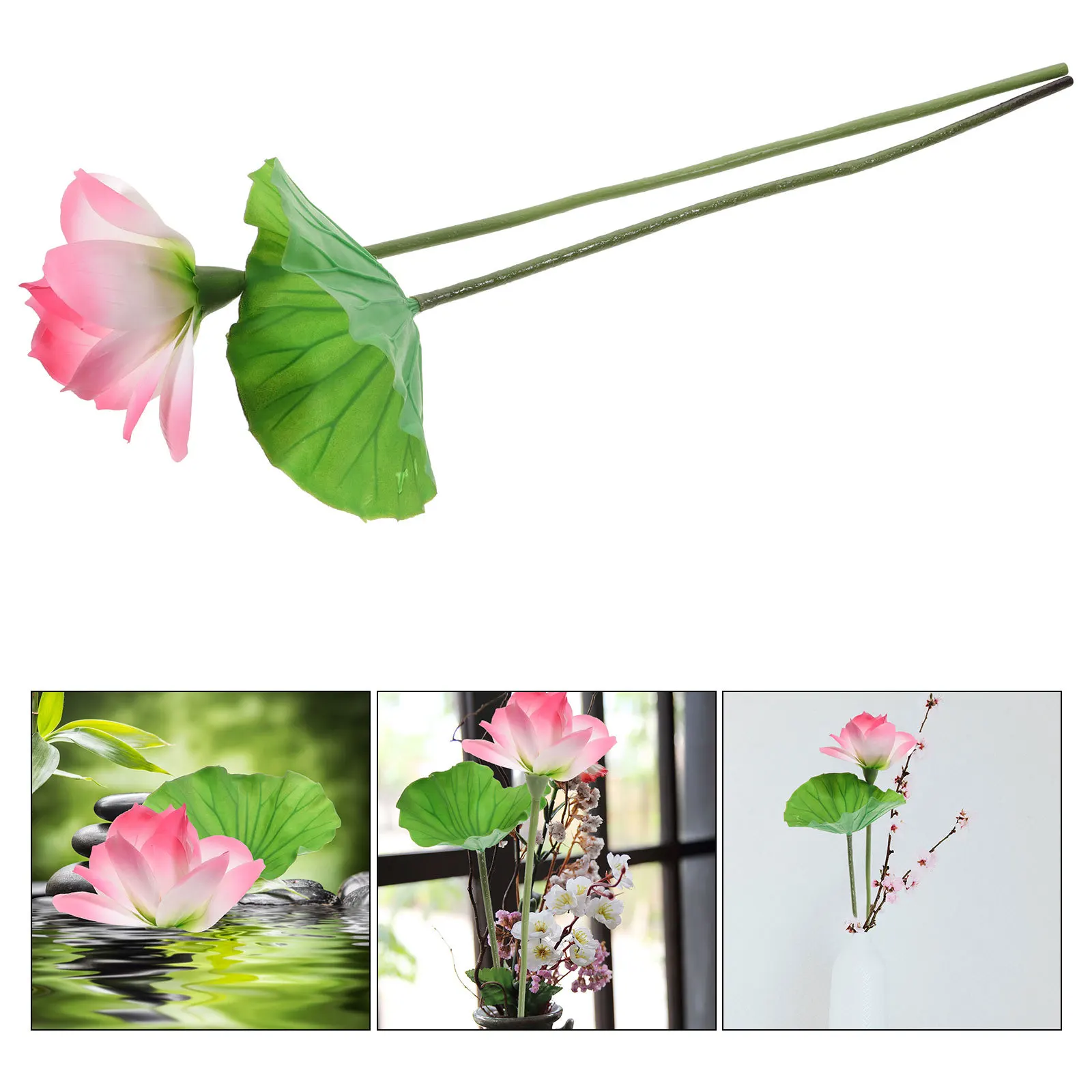 

1Set Artificial Lotus Leaf Pick Realistic Lotus Stems Simulation Floating Flower Decor Garden Pond Home Decoration