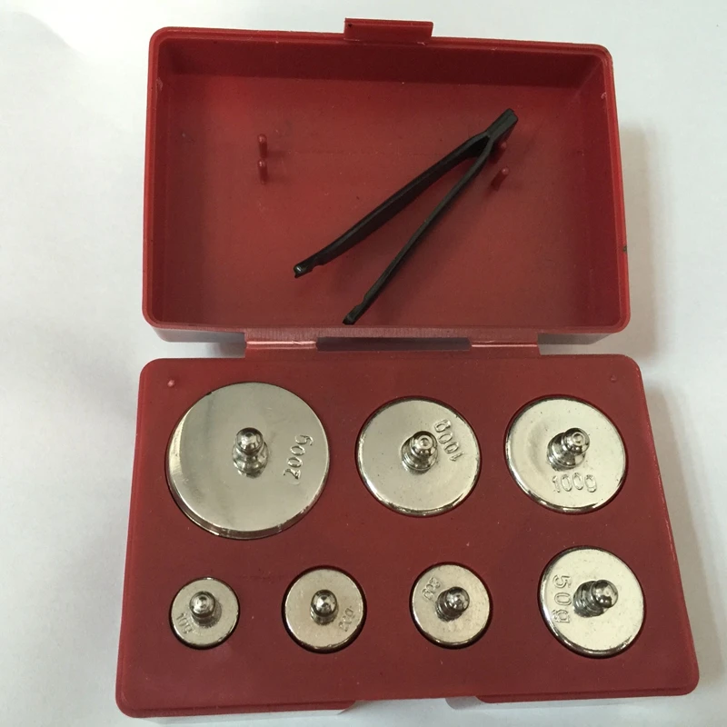 Calibration Weight Set 7PCS/Set 200g 100g 50g 20g 10g Grams Jewelry Scale Weight Box 500g High Precision Standard Calibration