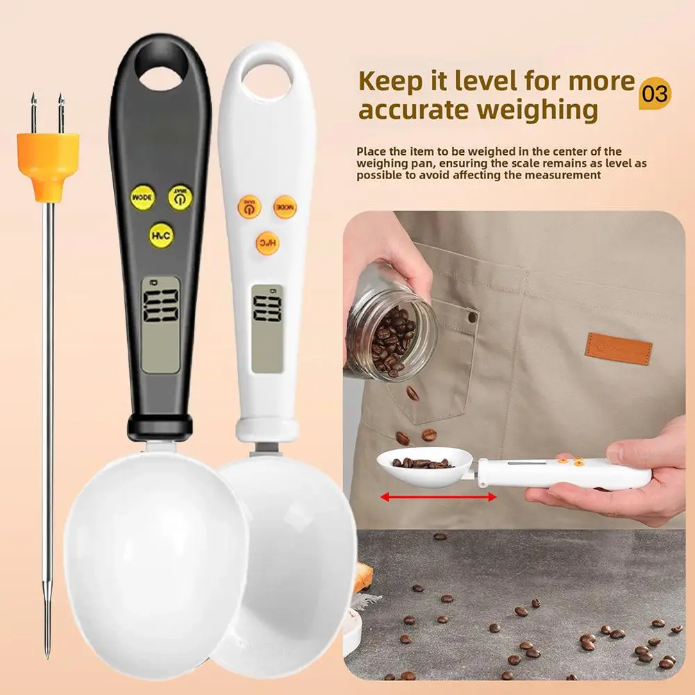 Digital Kitchen Scale Spoon High Precision Measuring Tool with LCD Display for Baking Coffee Flour Seasoning Liquid Ingredients - view 6
