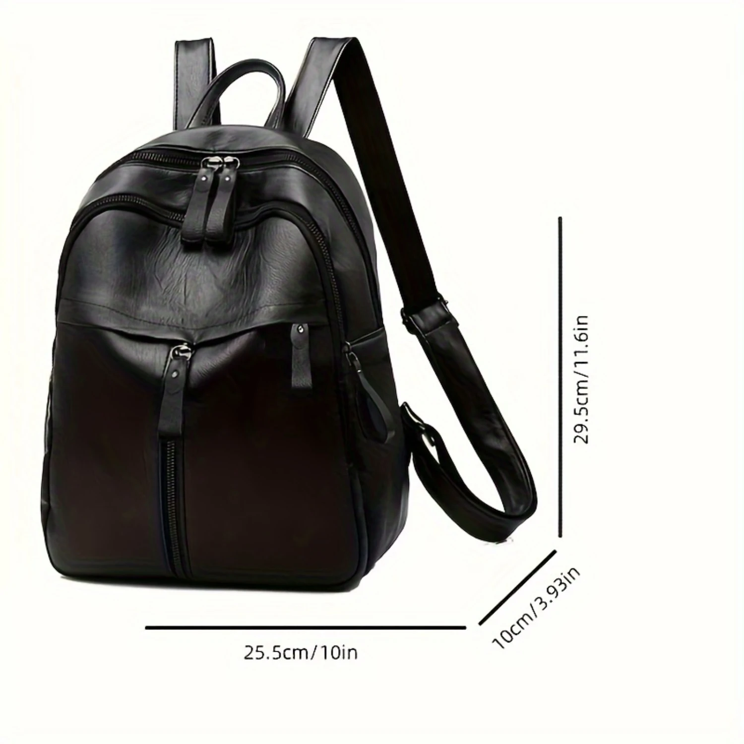 Large Capacity Backpack, PU Leather Lightweight Shoulder Bag, Travel Commuter Bag - Ideal for Daily Use & Travel