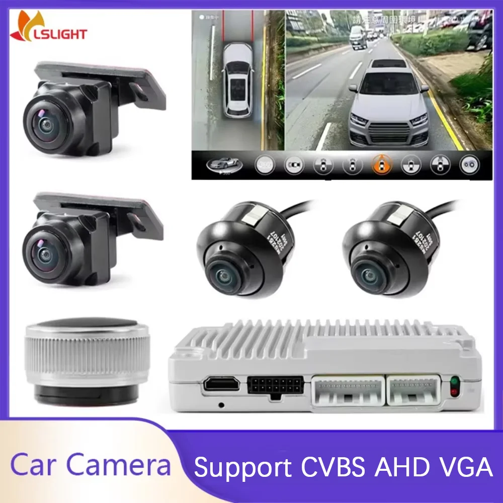 Car Camera 360° Panoramic 3D Pro Bird's Eye View For Sony 225 Lens HD Parking Monitor DIY Color Monitor Support CVBS AHD VGA