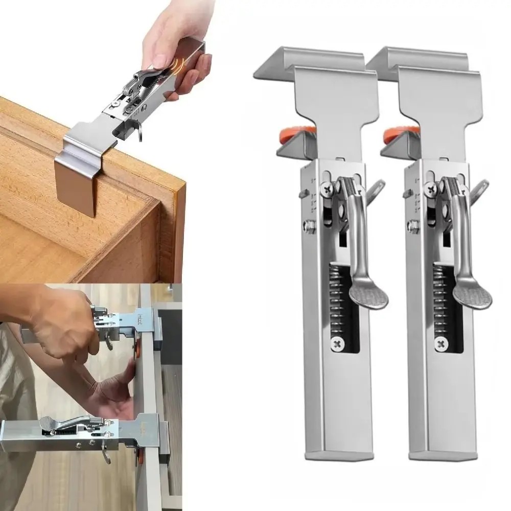 Detachable Adjustable Drawer Fix Clip Fast Press Hand Tool Drawer Front Installation Clip Adjustable Telescopic Woodworking Jig