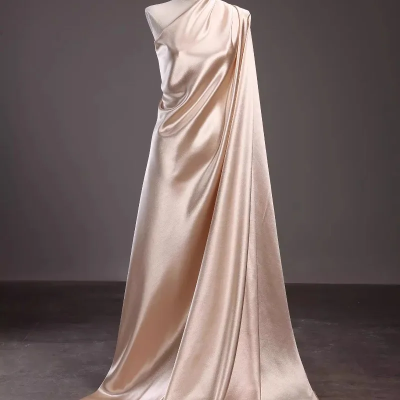 Fabric Glossy Clothing Dress Formal Dress Satin Imitation Acetic Acid Silk Background Fabric Silk Satin - Image 2