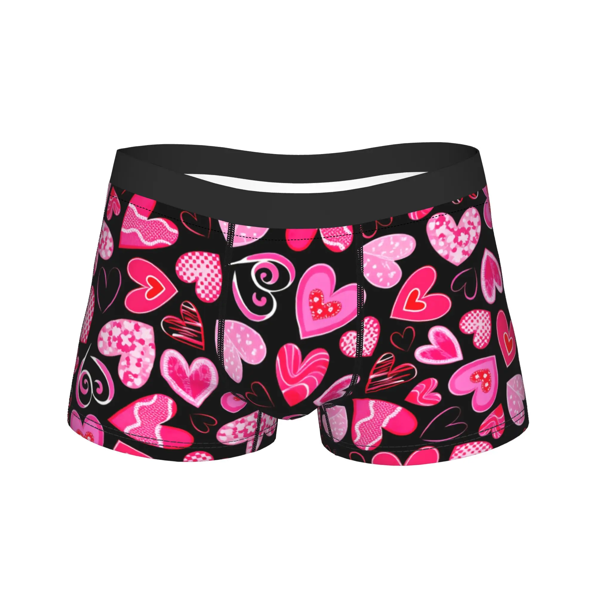 

Classic Heart Plaid style Trunk Pouch Underwear Hot Sale Design Shorts Briefs Classic Male Underpants Plus Size