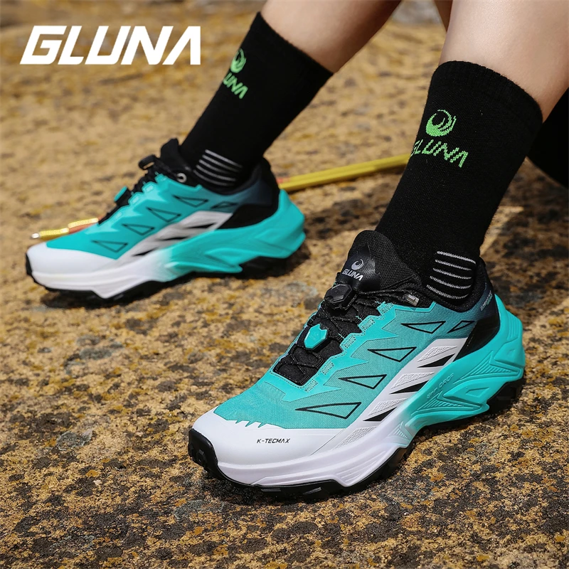GLUNA 2026 Outdoor Off road Running Shoes for Men Anti slip Wear resistant Breathable Hiking Shoes for Women Buffer and Rebound