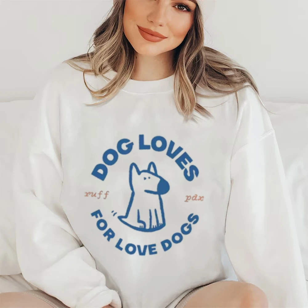 Y2K ملابس نسائية جرافيك ياباني نمط هاراجوكو سويت شيرت متكامل Y2K حرف أزرق جرو طباعة ناعمة ومريحة