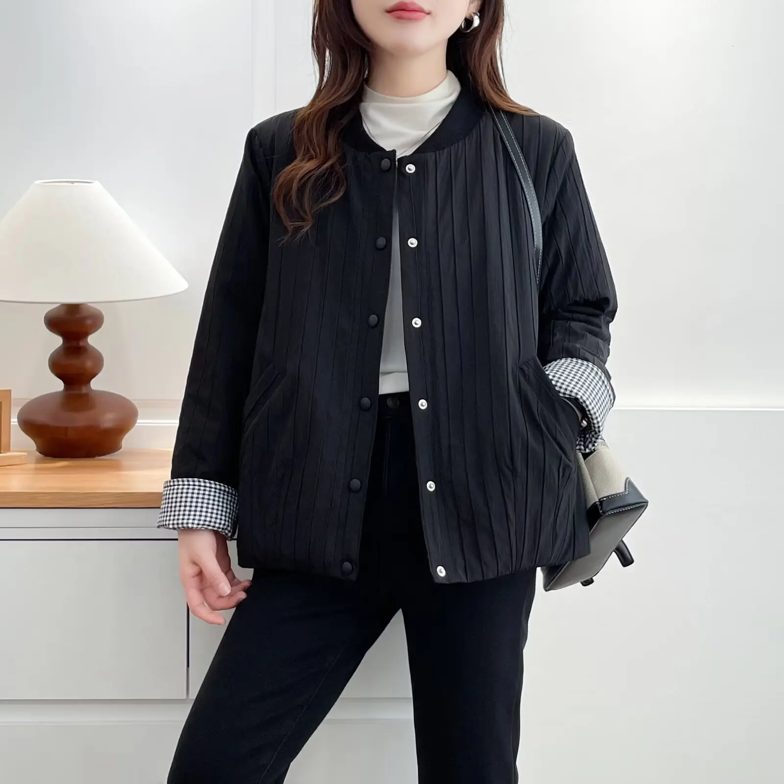 Xxxl moda plus size parkas femininas casual novo outono inverno estilo quente fino jaqueta de beisebol algodão-acolchoado casacos 544