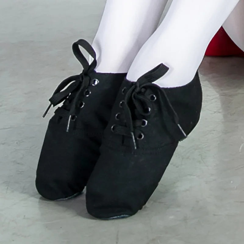 Botas de jazz de lona para adultos e crianças, sapatos de dança, sapatilhas de sola macia, sapatilhas femininas, cano alto