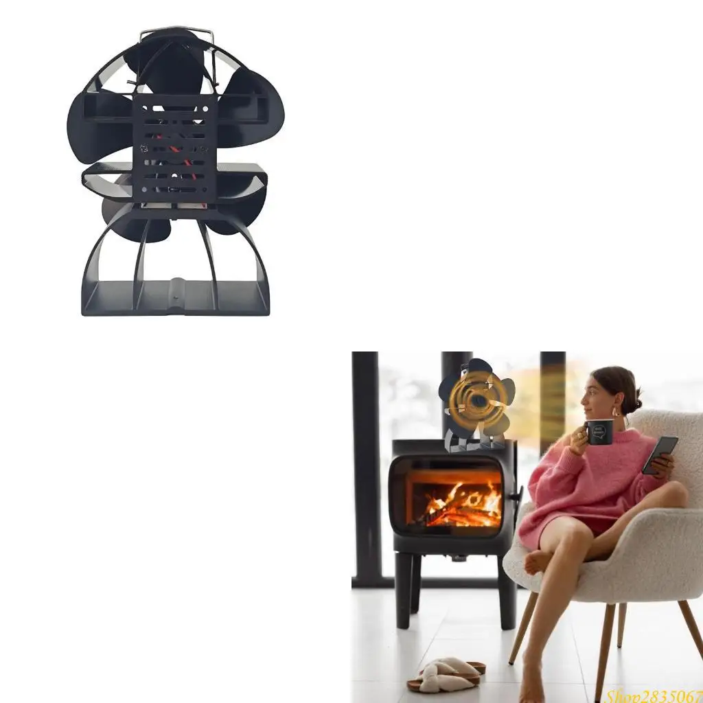 

No Electricity Required Thermal Powered Fireplaces Stove Fan For Air Circulation 831F