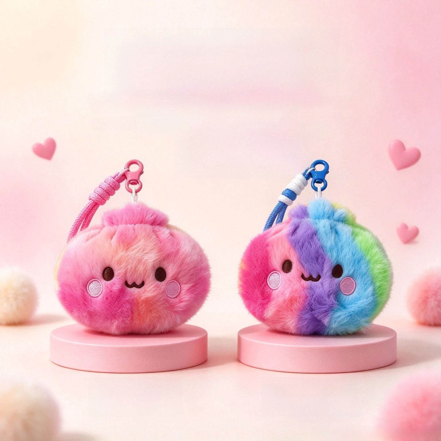 Colorful Dumplings Plush Doll Keychain Bag Charm, Healing Style, Girly, Student Backpack Pendant, Small Gift for Best Friends