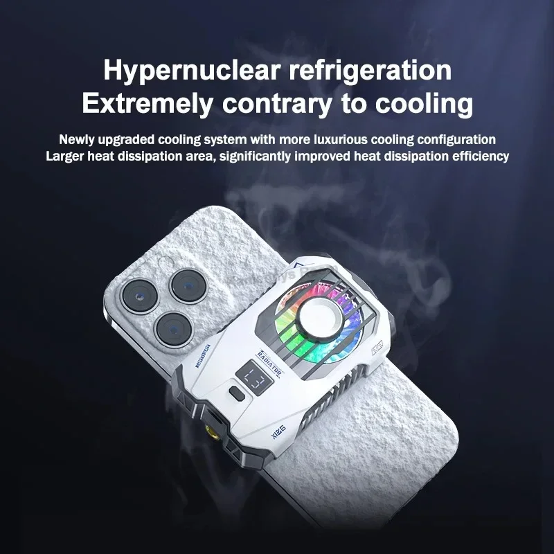 X136 Cell Phone Semiconductor Back-clip Cooling Radiator Built-in 2500mAh W/ Digital Display 3 Gears Adjustable PUBG Game Cooler
