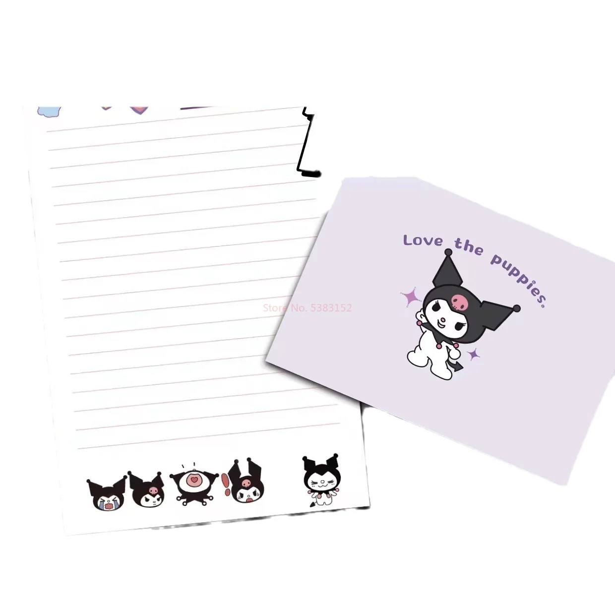 Sanrio Kuromi Envelope Romantic Envelope Letter Writing Anime Cartoon Set Creative Letter Writing Blessing Gift Message