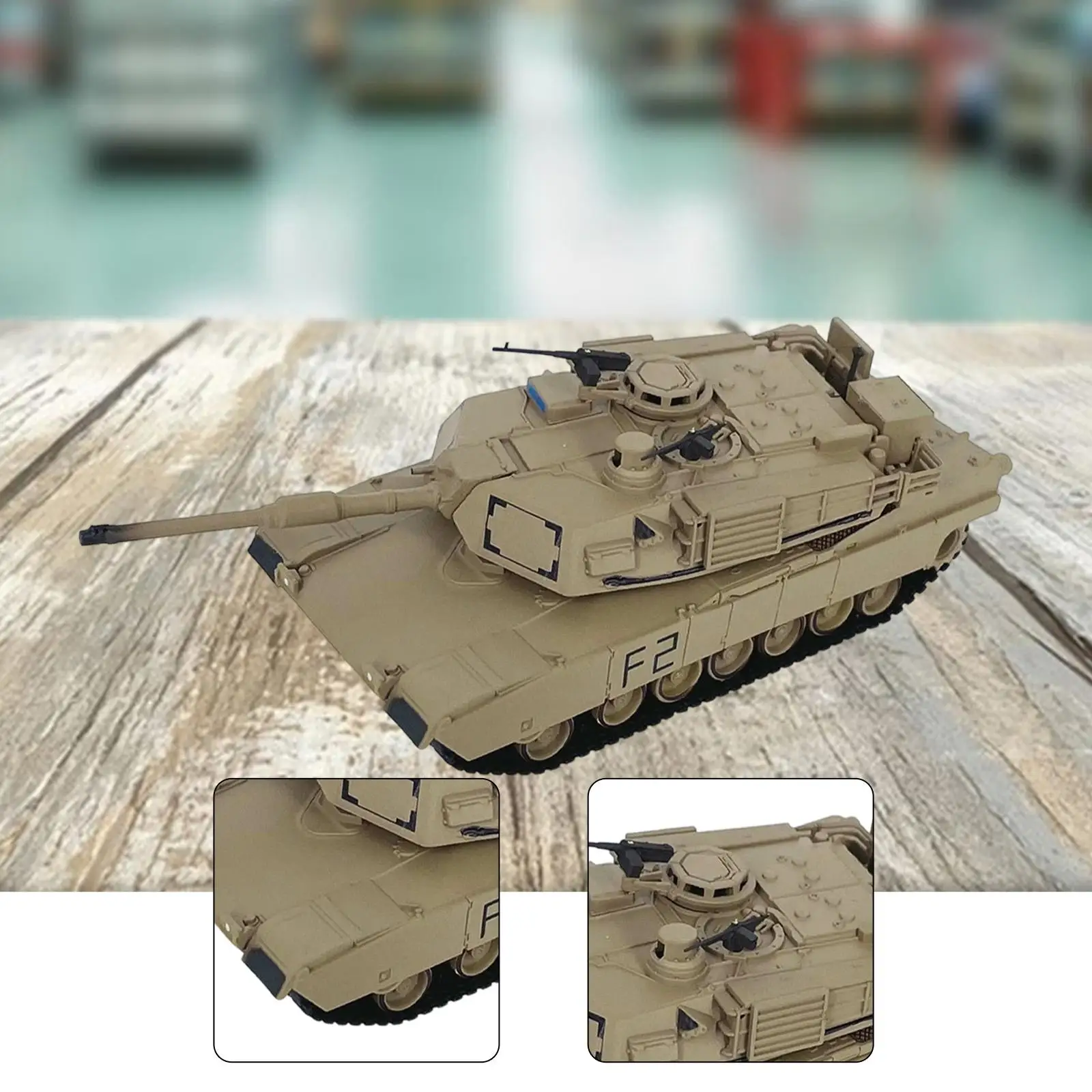 1:72 Scale Tank Model Collections Simulation Kids Toy Ornament Desk Decor Wheeled Vehicle Toy for Kids Children Gifts - view 6