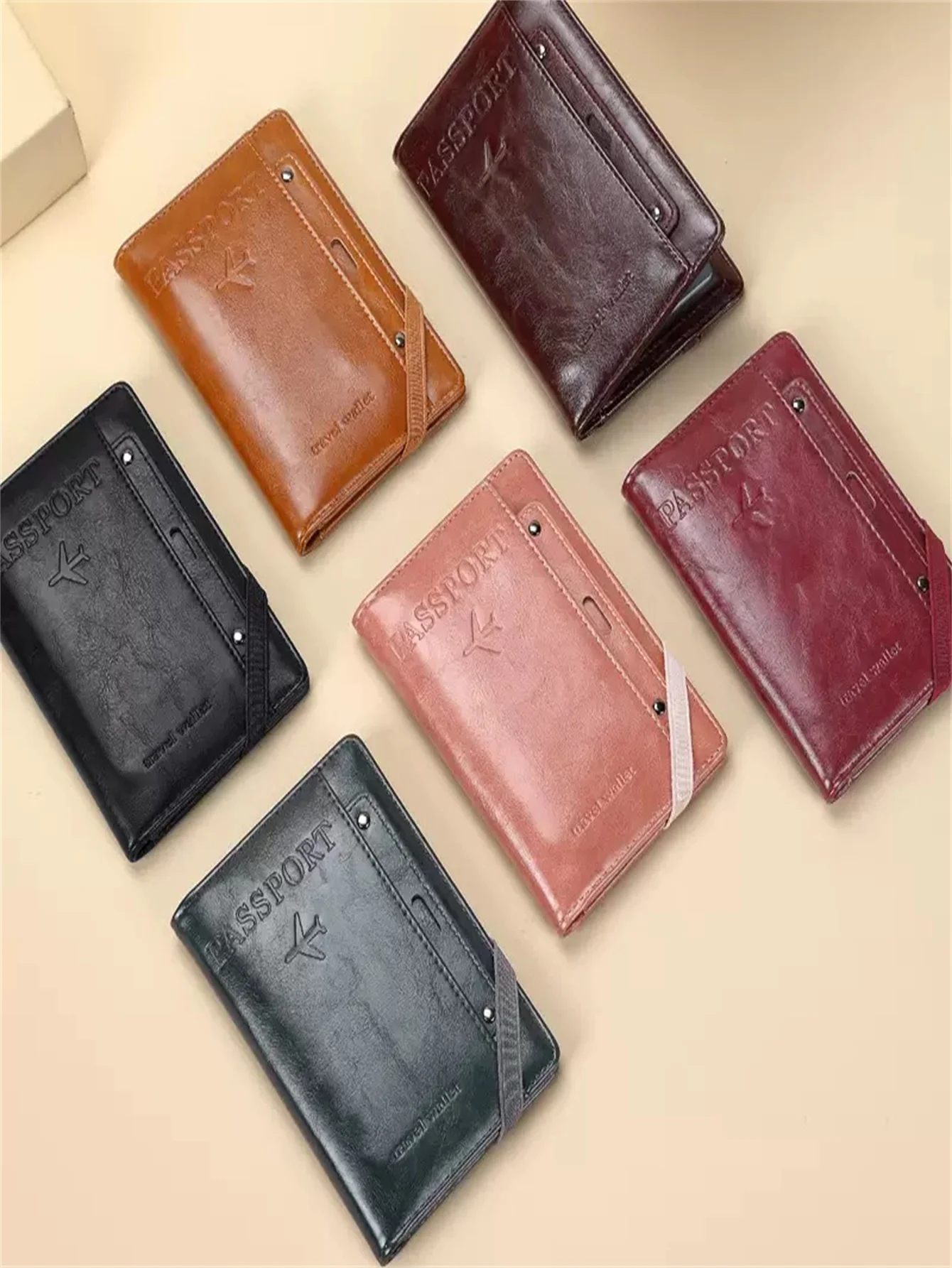 1 قطعة حامل جواز السفر وثيقة الغطاء الواقي محفظة سفر حامل بطاقة متعددة الوظائف بطاقة الأعمال سعة كبيرة التخزين با