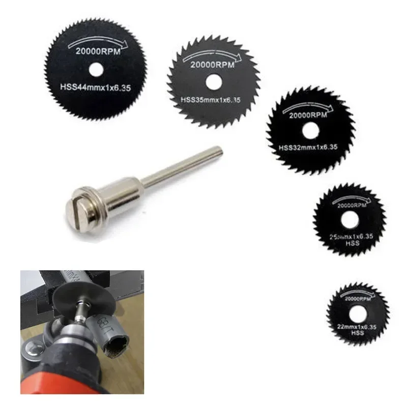 6pc/5pc woodworking Mini Circular Saw Blade For Dremel Rotary Tool Wood Cutting Discs Drill Mandrel Cutoff 22-50mm