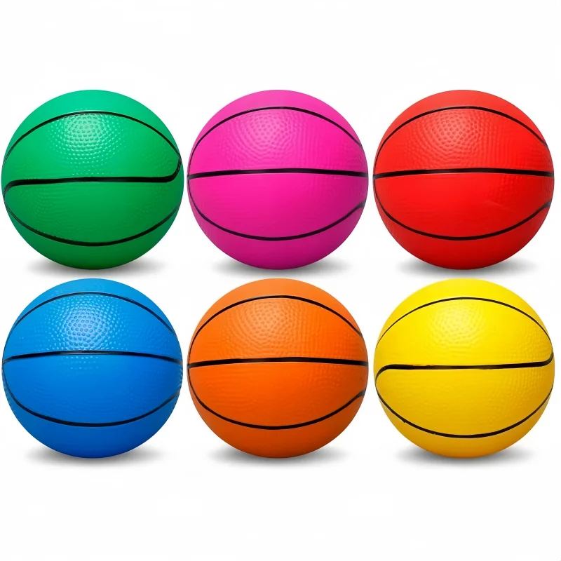 18CM Rubber Inflatable Sports Ball Toys - PVC Thickened Basketball & Football Combo Kids Outdoor Beach Game Elastic Sports Balls