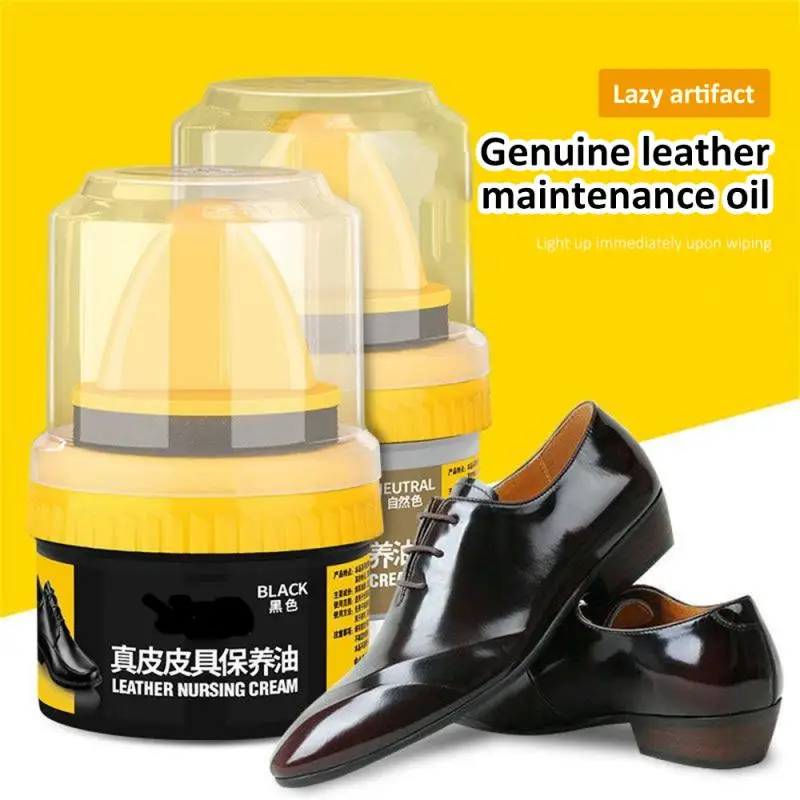 

Leather Shoes Polish Sheep Oil Leather Maintenance Oil Repair Cream Care Shoe Polish Leather Shoes Beauty Cream With Brush