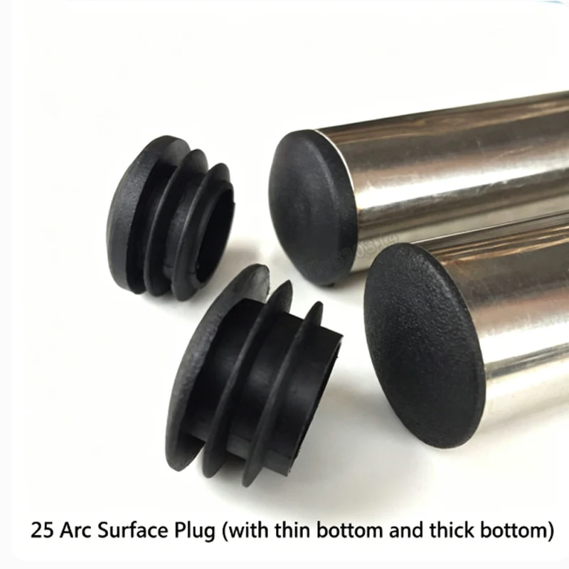 Round Head Arc Rubber Tube Plug, Galvanized Pipe Cap, Chair Leg Floor Protector, Stool End Cover, Rack Plug, Slant Leg Foot Pad