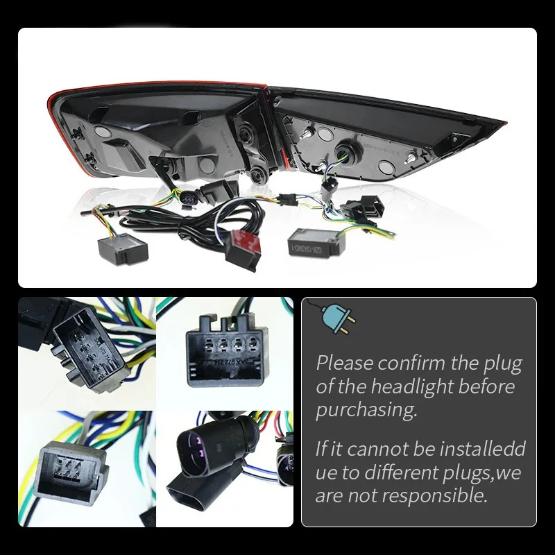 Car Headlights For Audi A3 Tail lights 2013-2020 LED Lights Car Sportback Taillights DRL Brake Turn Signal Lamp Plug and Play view 4