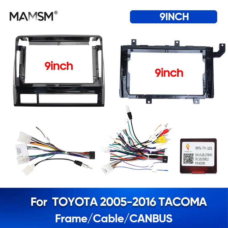 

MAMSM 9" Car Frame For TOYOTA 2005-2016 TACOMA Player Radio Android Stereo Harness Screens Navigation Dashboard Cable CANBUS Kit
