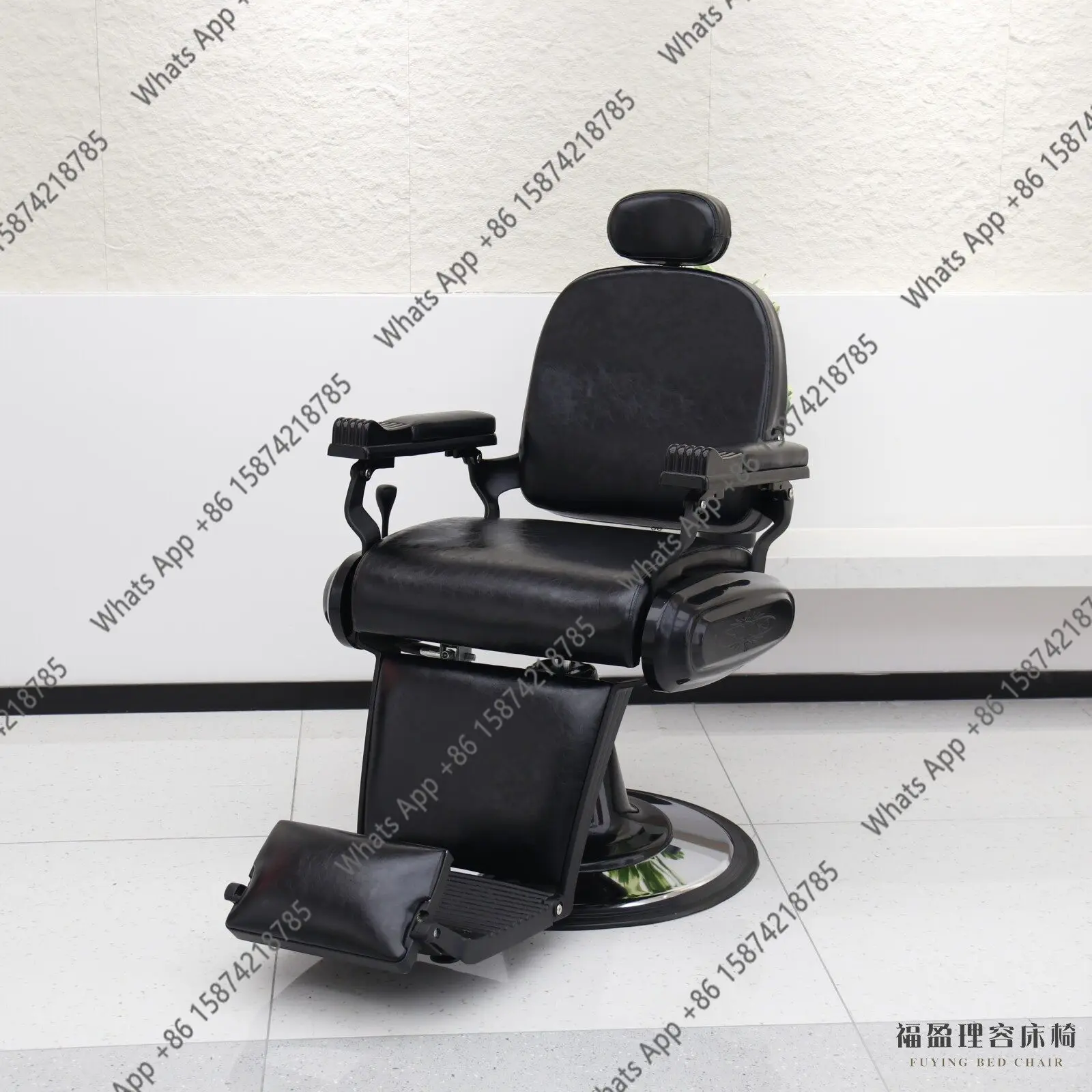 Men's retro oil head chair barber shop hair salon special perm and dyeing hair cutting chair can lie down and shave seat