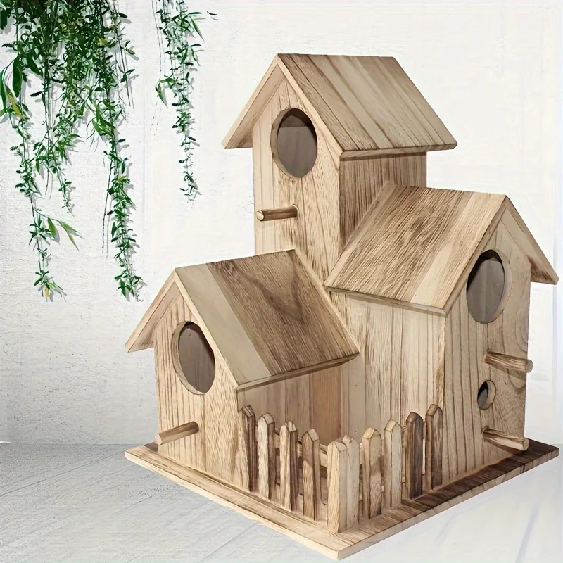 1 Piece of Cute Bird's Nest, Villa Style Bird House, Parrot Nest, Wooden Bird House Bird Cage Accessories Bird Cage