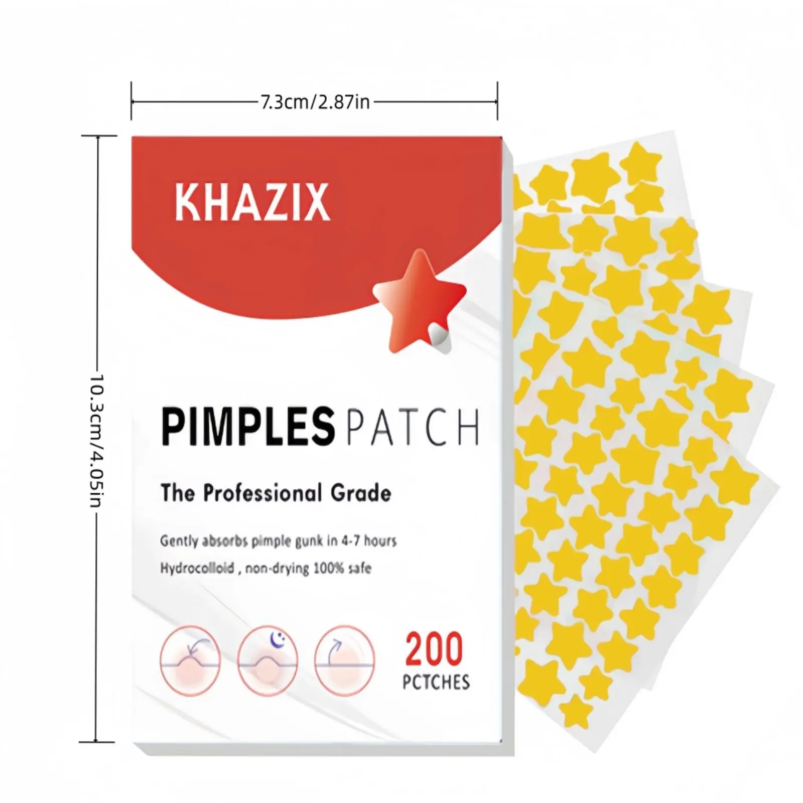 

200 шт. нашивки от прыщей с золотой звездой - блестящие невидимые наклейки от прыщей для лица