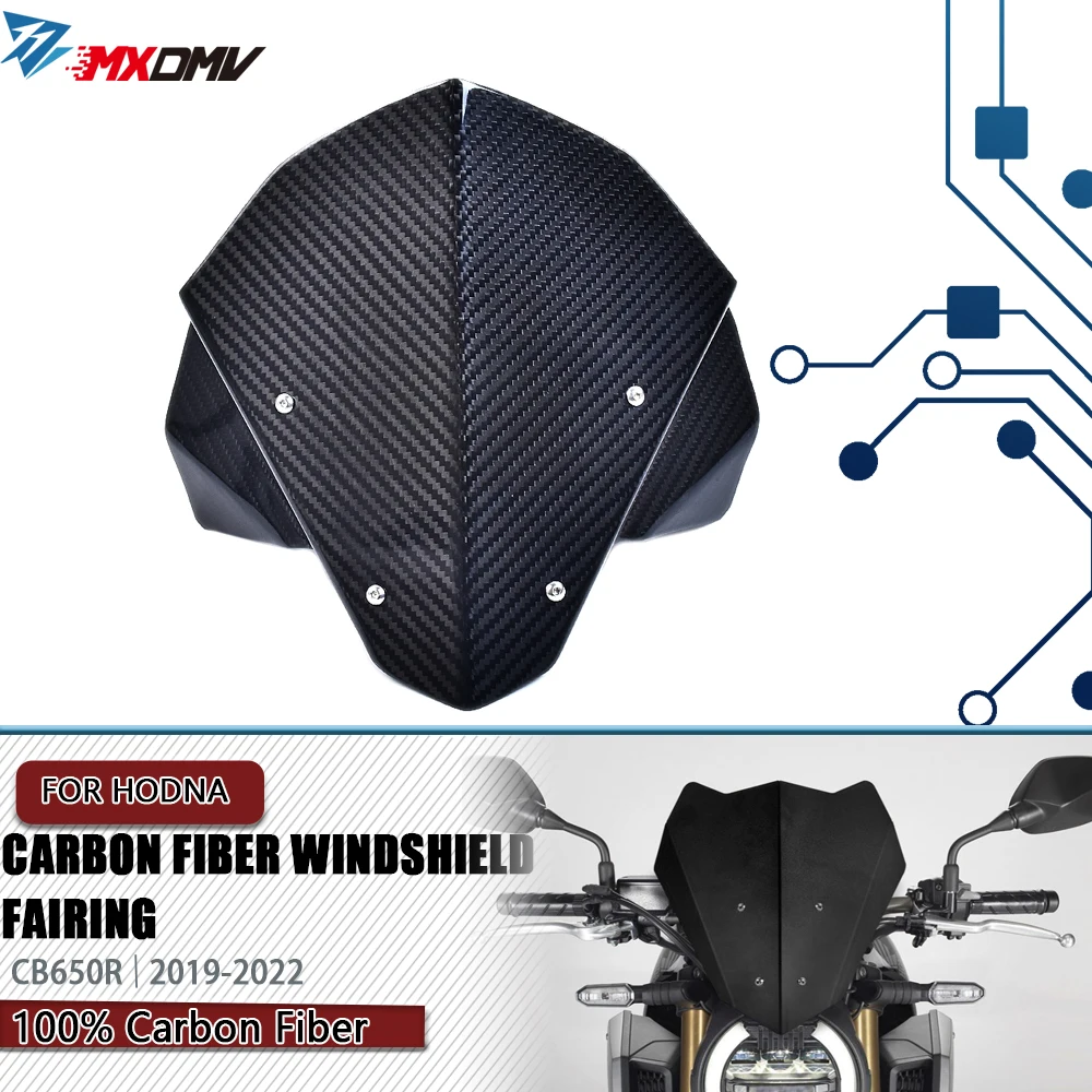 For Honda CB650R 2019-2022 CB1000R 2018-2020 CB 650R Motorcycle Carbon Fiber Windshield Front Screen Wind Deflector fairing