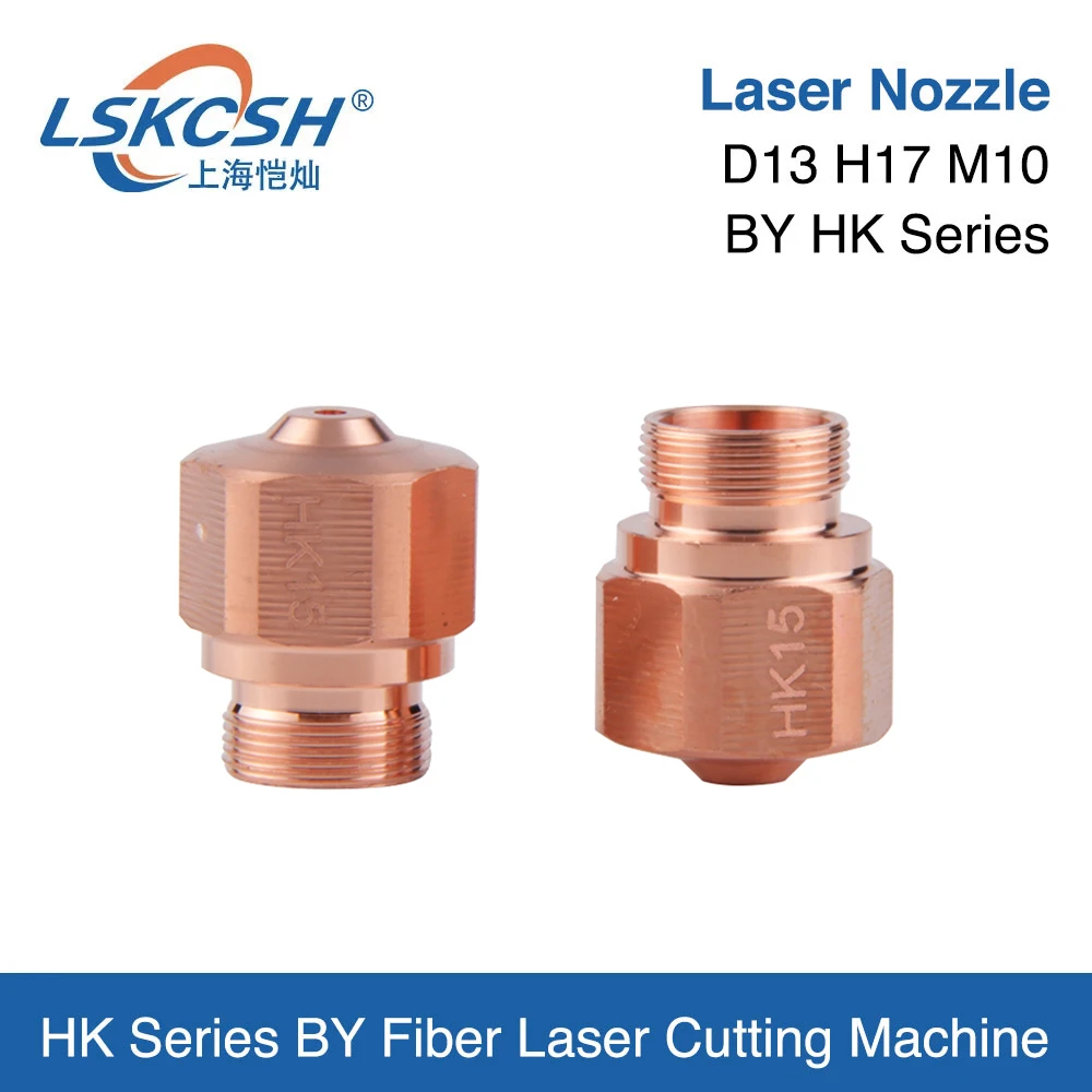 

LSKCSH 10Pcs/Lot BY HK Series Laser Nozzle Dia13mm Height 17mm Thread M10 Single Layer For Bystar Laser Cutting Machine