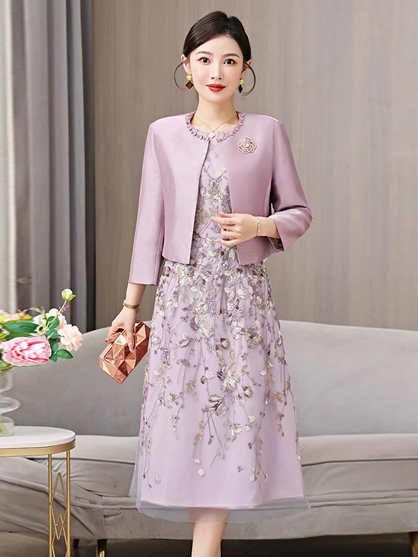 

Элегантный свадебный комплект в молодежном стиле: платье для мамы, высококачественный наряд для банкета, подходит для повседневной носки и свадеб.