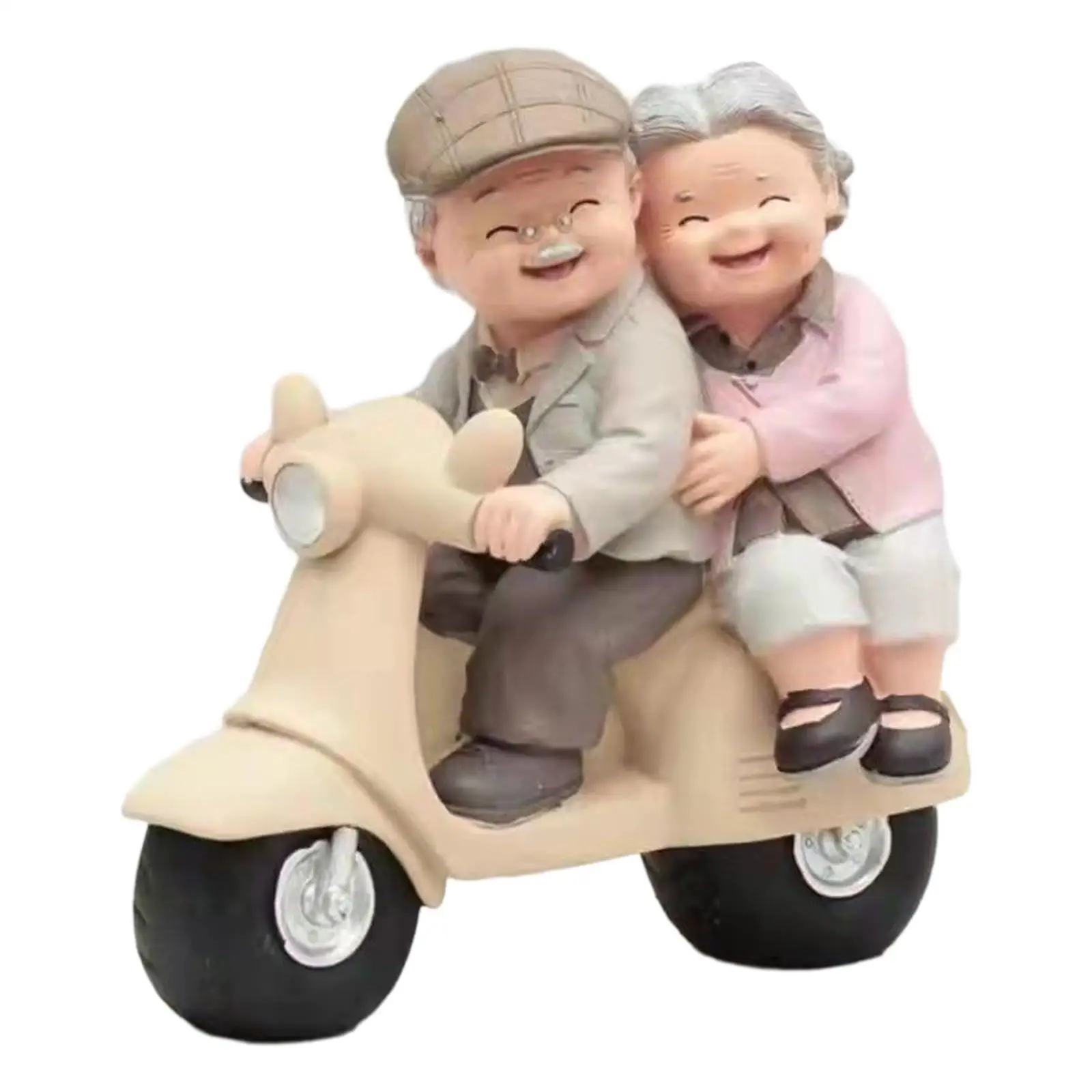 

Old Couple Figurine Wedding Anniversary Romantic Hand Painted Figure Gift Resin for Desktop Living Room Home Cabinet Decor
