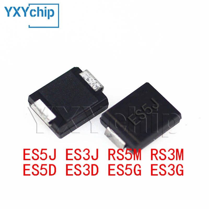 50PCS/LOT SMC DO-214AB ES5J ES3J RS5M RS3M ES5D ES3D ES5G ES3G 3A 5A 200V 400V 600V 1000V 1KV SMD Fast Recovery Diode