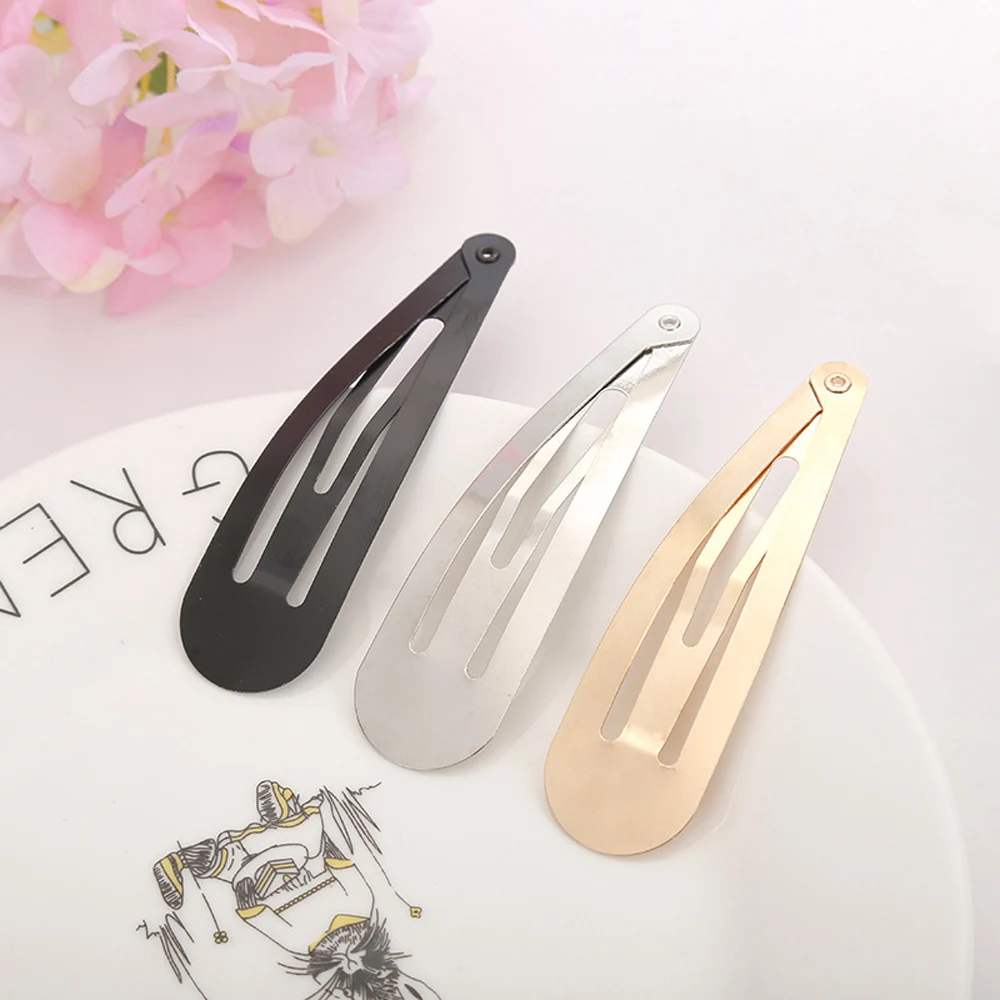 100 Stück 4 cm 5 cm 6 cm 7 cm 8 cm Wassertropfen BB Haarspange Gold Silber Schwarz Snap Haarnadeln Haarspangen für DIY Haarschmuck Kopfbedeckung – Detail 7