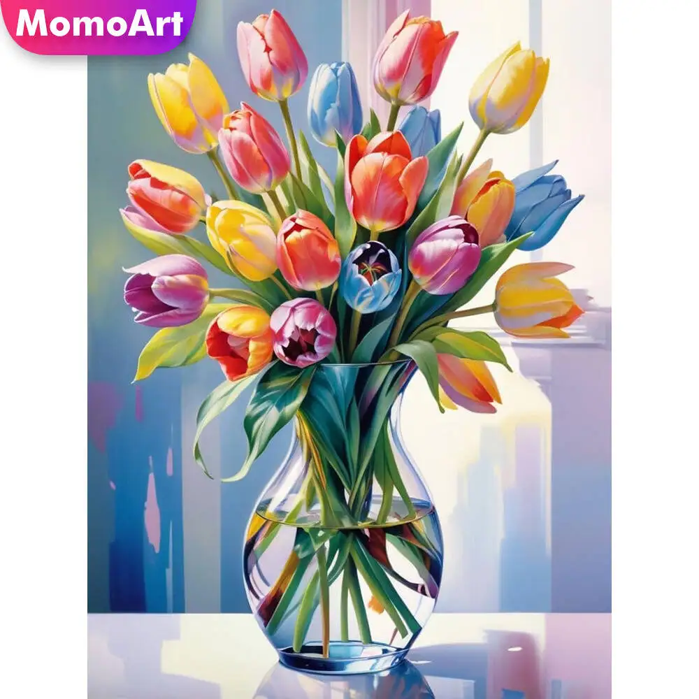 Momoart Katze Diamant Malerei Tier bunte Diamant Mosaik Bild Strass Mond Wand Dekor