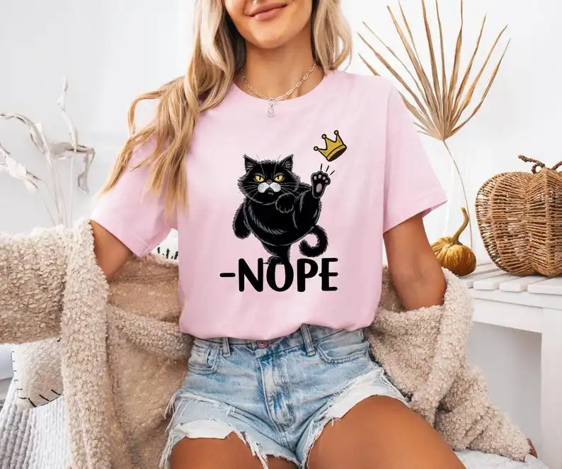 

Рубашка с черным котом без королей, забавная политическая мем, патриотическая леди, свобода, социальная справедливость, футболка с креативным узором и принтом, топы для взрослых