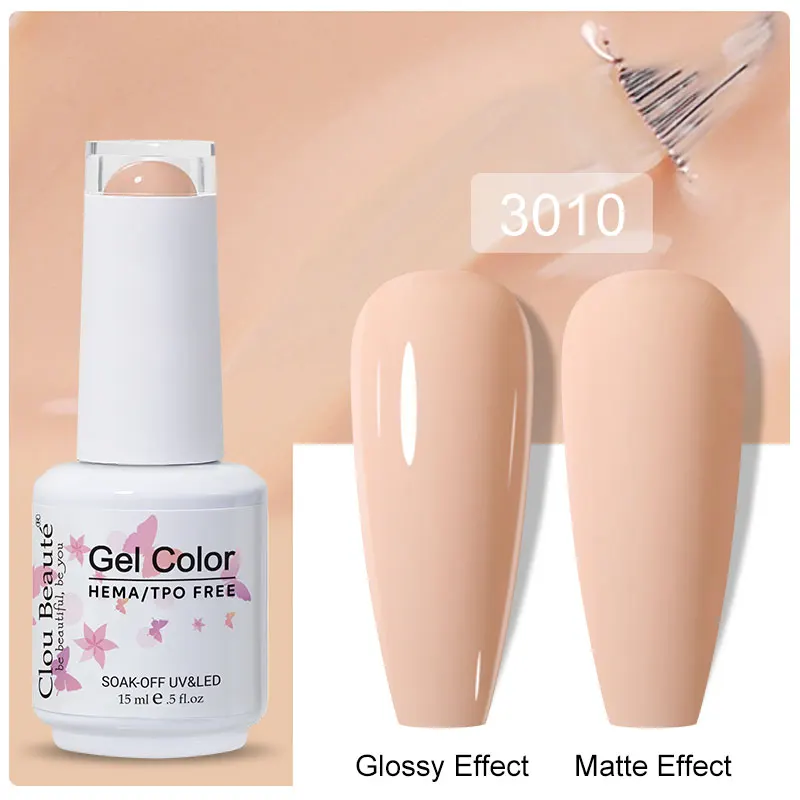 Clou Beaute 15 ml Gel Nagellak Semi-permanente Hybride Zwart Rode Kleur Gel Polish Nail Art UV Nagel emaille Vernis Nagelbenodigdheden