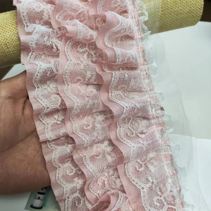 Fashion DIY3 layer chiffon pleated fluffy lace can be used for girls skirt clothing cuff sofa cover curtain hem sewing material