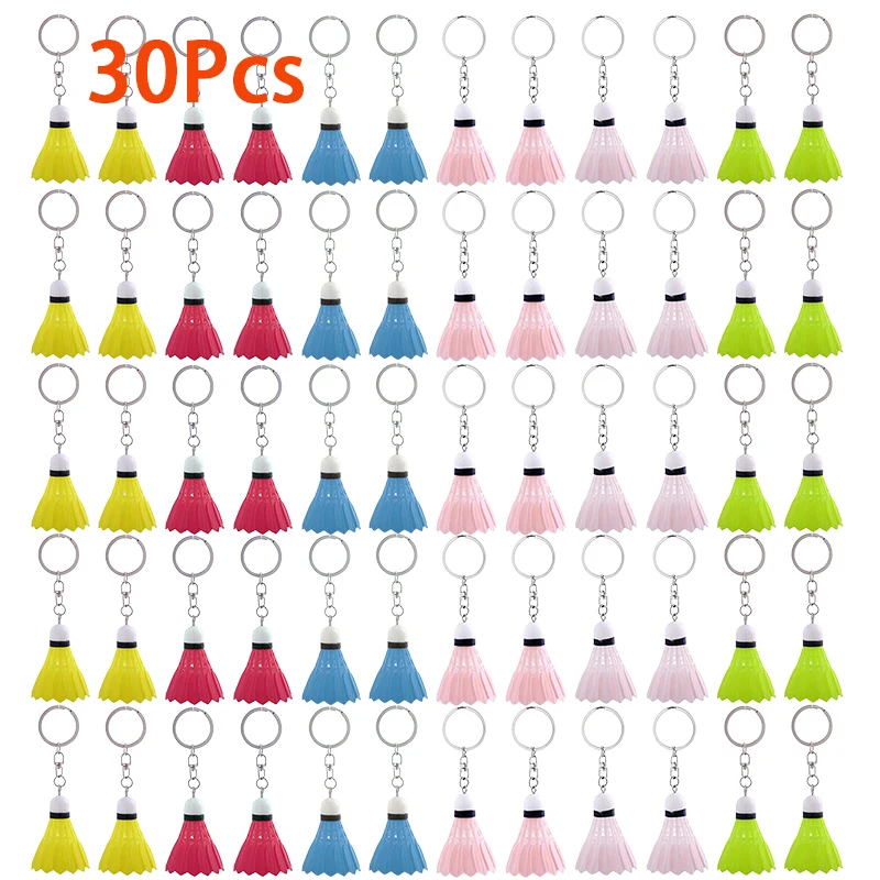 30Pcs Badminton Key Ring Keychain Mini Miniature Souvenirs Pendant Shuttlecock Chain Keyring Creative Game Gift Keychains Gifts