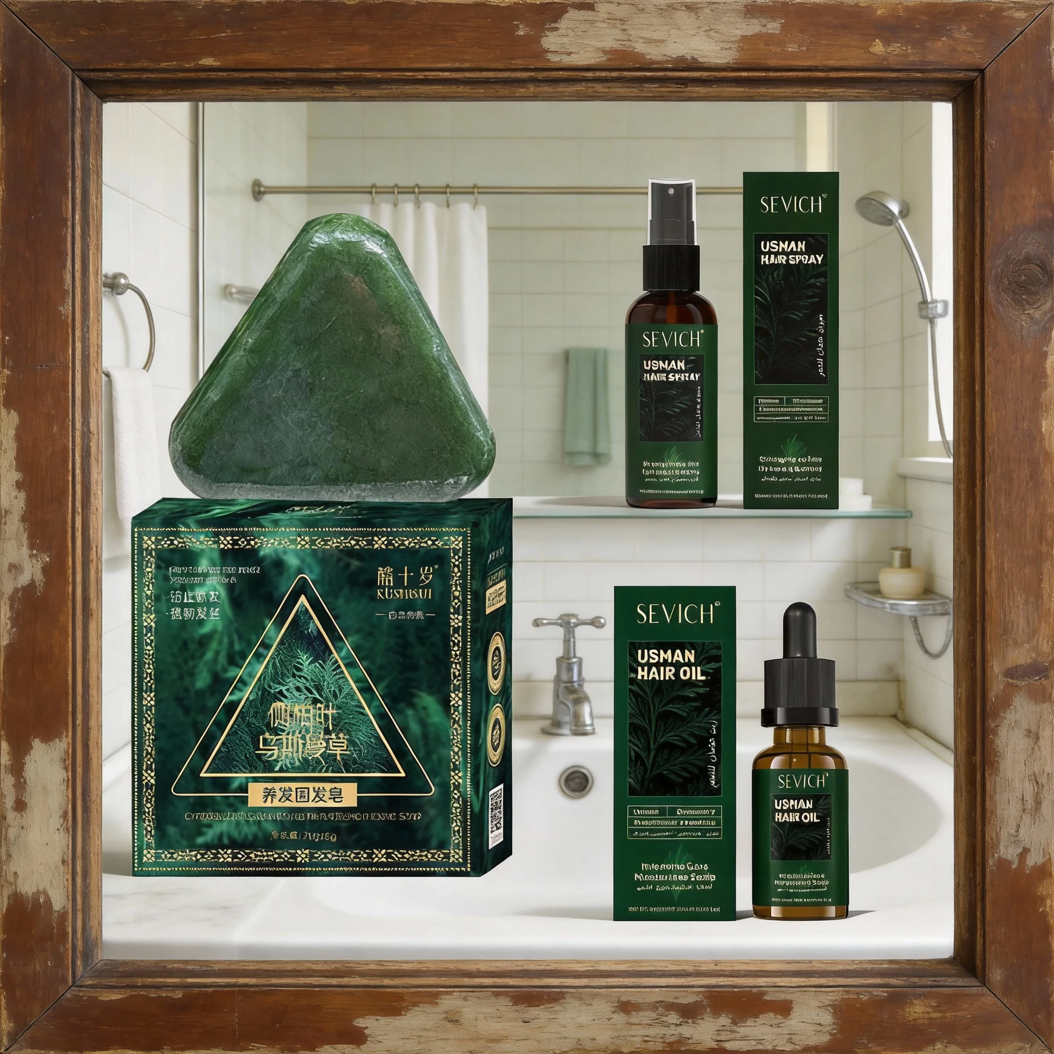 1/2/3pcs Hair Loss Prevention Set Fast Regrowth Hair Essential Oil Usman Handmade Shampoo Soap Hair Care Serum Scalp Thickening