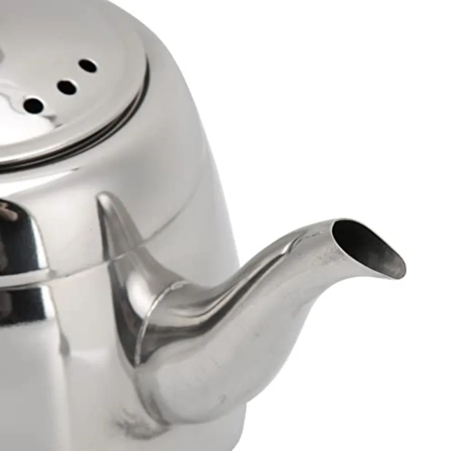 Stainless Steel Whistling Tea Kettle for Stovetop and Electric Use 2L Capacity with PourOver Strainer AntiScalding Handle Suita