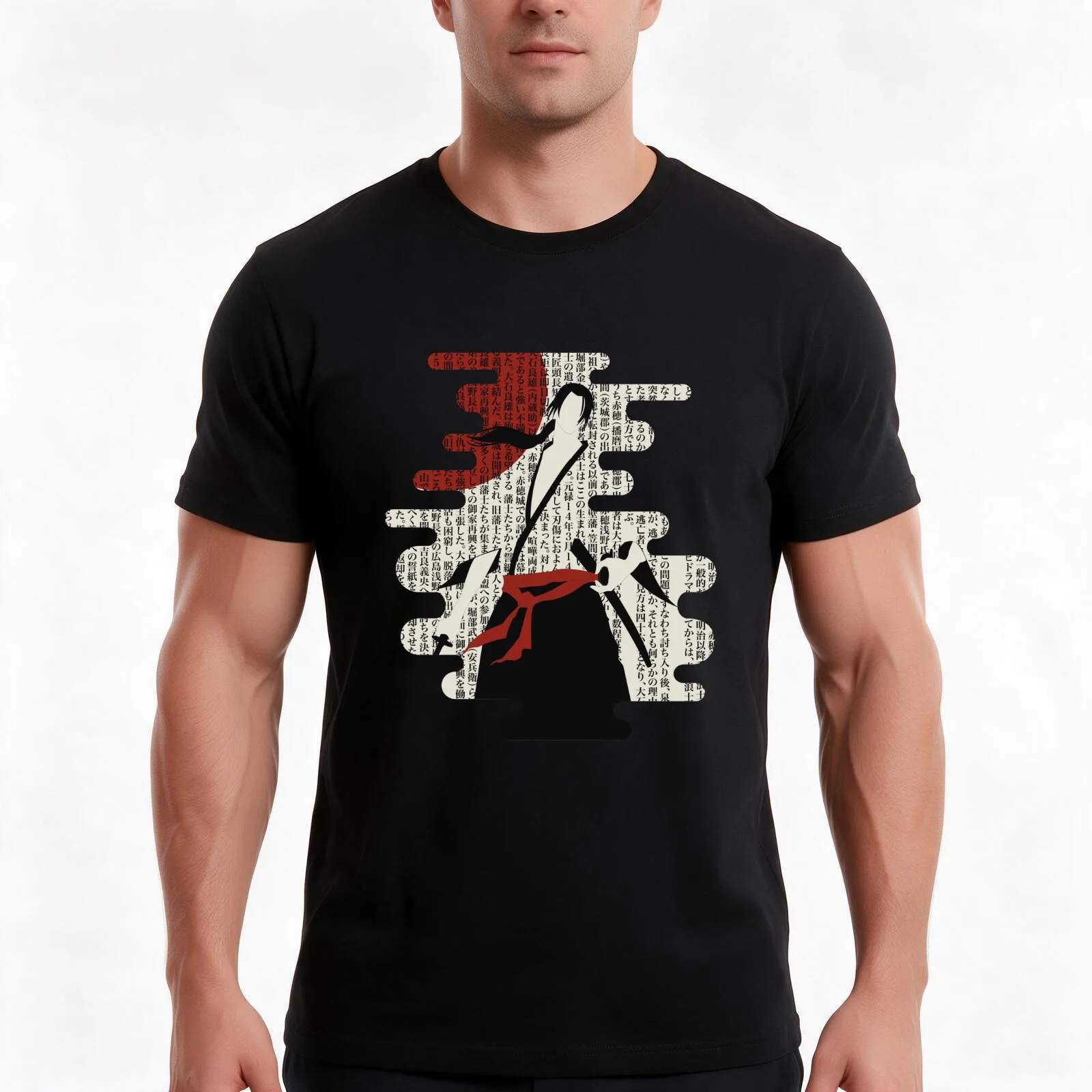47 Ronin T-Shirt, Summer Casual Cotton Tee, Oversized Streetwear Tops, Vintage Graphic Print, Loose Fit Short Sleeve