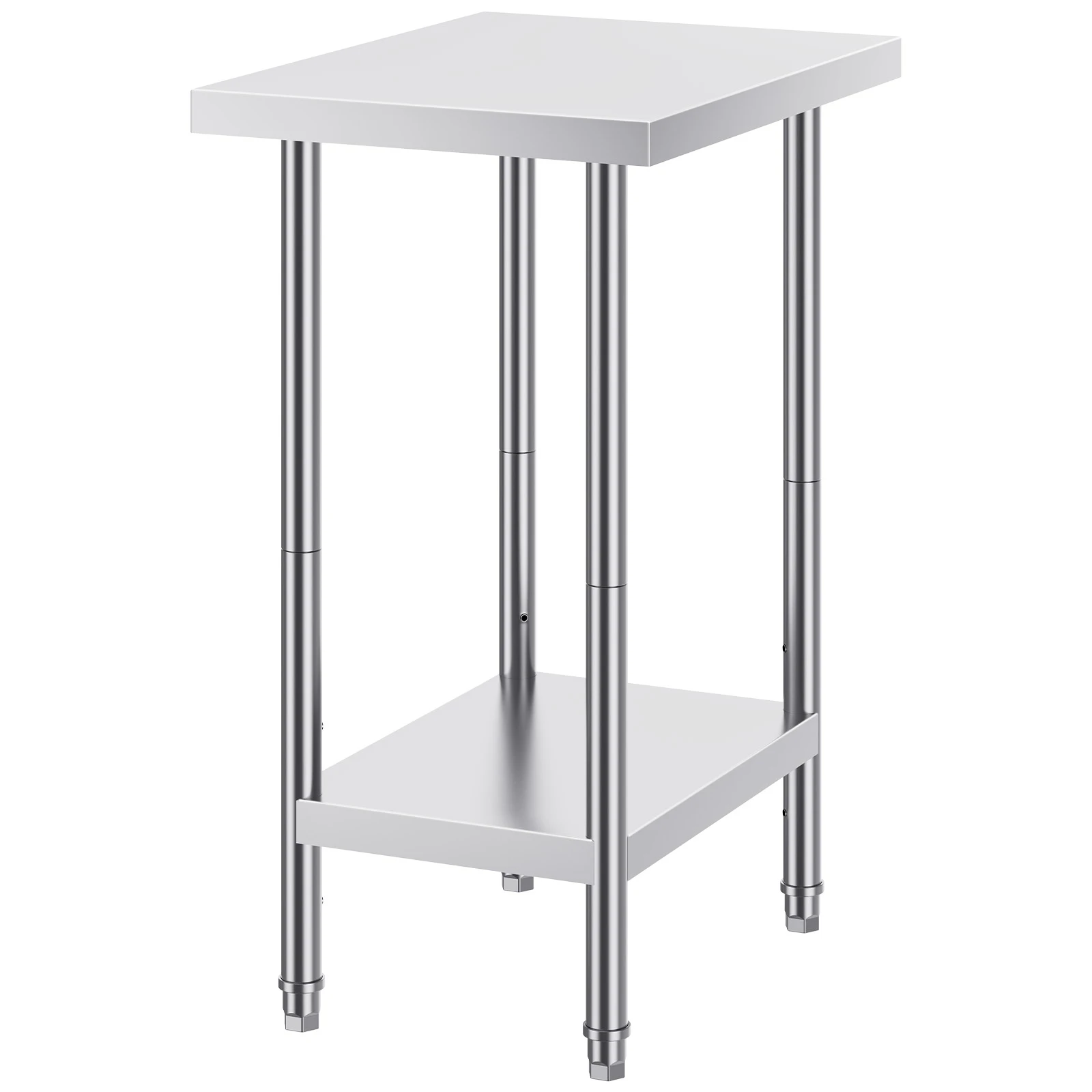 VEVOR Stainless Steel Prep Table High Load Bearing with Undershelf Commercial Workstation for Kitchen Garage Restaurant Backyard