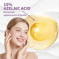 Crème pour le visage à 15 % d'acide azélaïque, essence hydratante en profondeur, absorption rapide, douce et respectueuse de la peau. Les ingrédients incluent de l'acide kojique, de la niacinamide, de l'acide azélaïque 5