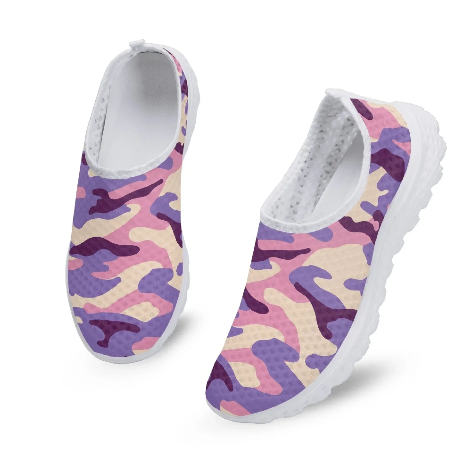 New Unisex Sneakers Soft EVA Sole Pink Camouflage Running Shoes Comfort Net Cloth Upper Fit Running Fitness Indoor And Outdoor